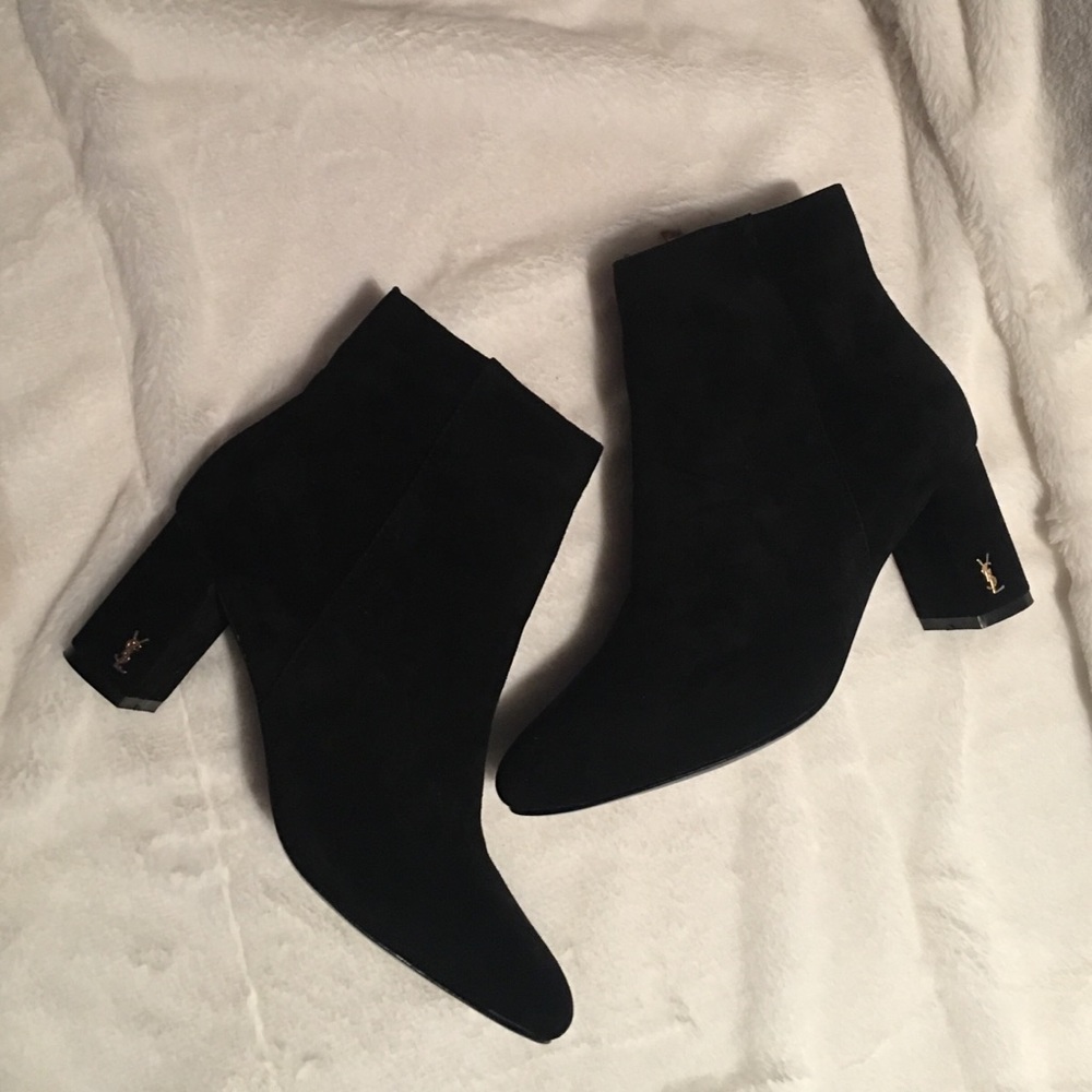 authentic Yves Saint Laurent Black Suede Boots